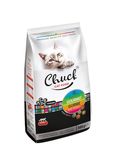 Chuck Gourmet Renkli Taneli Yetişkin Kedi Maması 500 G
