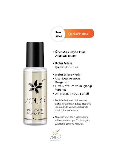 Beyaz Misk - Zeyd Esans 7 Ml Çiçek - Odunsu