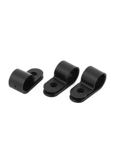 30Mm R Tipi Kelepçe Plastik - Kablo Klipsi- Kablo Toplayıcı 10'Lu Siyah 10 Adet N11.55