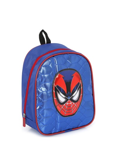 Spiderman Mavi Parlak Dikişli Baskılı Anaokulu Çantası + Suluk - Spiderman Mavi Parlak Dikişli Baskılı Anaokulu Çantası + Suluk -