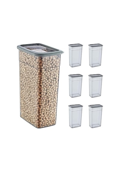 6'lı Set Skali Dikdörtgen Saklma Kabı Antrasit 3500 Ml Diğer