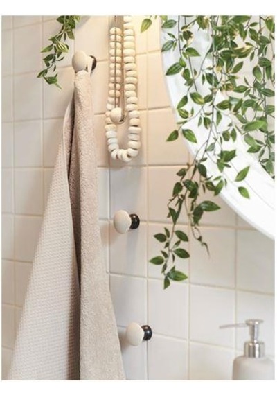 Huş 2 Li Banyo Duvar Askısı MeridyenDukkan Siyah Renk Huş Banyo A Çok Renkli