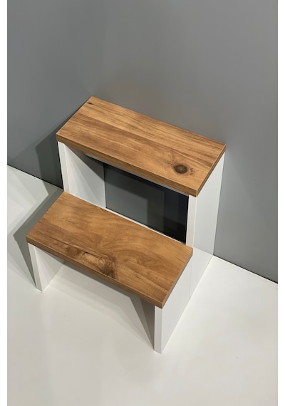 Bicabin Step Mutfak Tabure Çocuk Banyo Basamak Yükseltici- Atlantik Çam/Beyaz