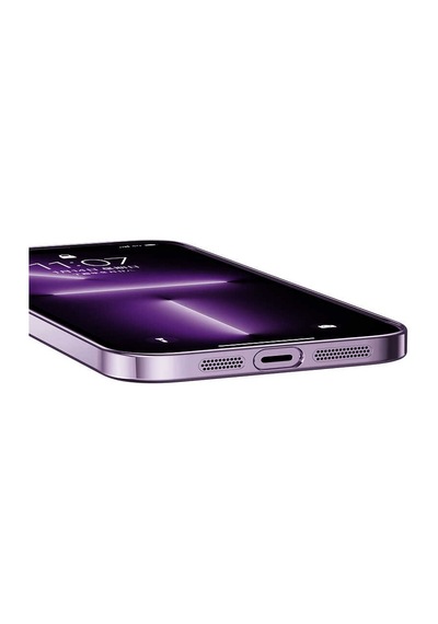 Apple Uyumlu iPhone 14 Pro Max Kılıf Sert Pc Renkli Çerçeveli Zore Riksos Kapak Derin Mor