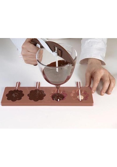 Silikon Lolipop Çiçek Çikolata Kalıbı - 4 Adet