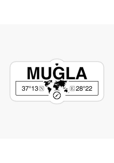 Muğla Gps Harita Sticker Oto Araba Yapıştırma 17Cm