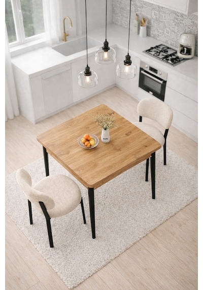 Renlife Ahşap Mutfak Masası Takımı Metal Ayaklı 2 Adet Antrasit Sandalye 70x70 Masa 2krem Çam Çam -2krem Vivo Renlife Ahşap Mutfak Masası Takımı Metal Ayaklı 2 Adet Antrasit Sandalye 70x70 Masa 2krem Çam Çam -2krem Vivo