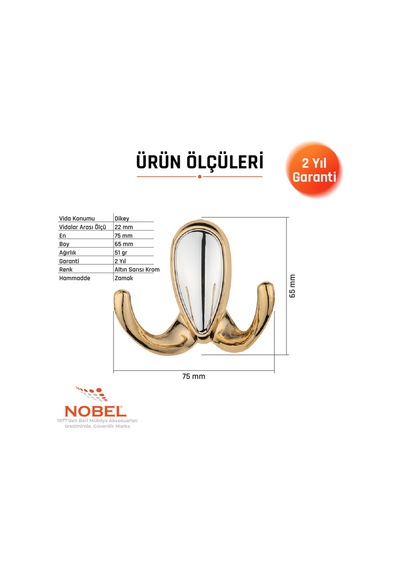 Ari S Askı, Metal Vestiyer Askısı, Altin Matkrom, Duvar Ve Dolap Askılığı 5'li Set Vidalı Altın