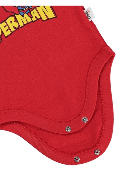 Civil Baby Superman Baskılı 3-18 Ay Çıtçıtlı Badi - Kırmızı