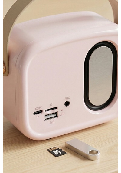 Mikado Retro Müzik Kutusu Usb+tf Kart+bluetooth Destekli Klasik Md-24bt Echoes Pembe
