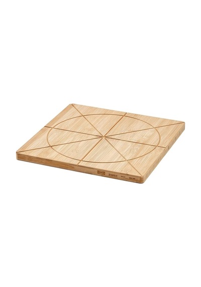 Bambu Sunum Ve Pizza Dilimleme Tahtası + Orijinal Pizza Hamur Kesici Seti Bej Bej