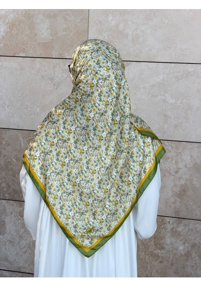 Qalortex Scarf Meyra Desen B.boy Eşarp - Yesil yeşil