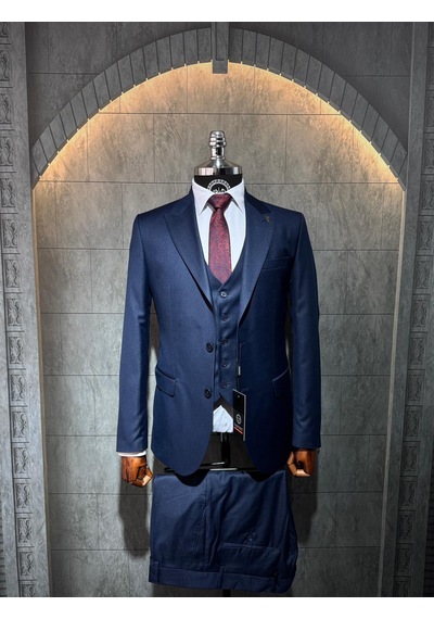 Dupont Classics Dupont Erkek Slim Fit 6 Drop Filafil Viskon Sivri Yaka Çift Yırtmaç Yelekli Takım Elbise Lacivert Dupont Classics Dupont Erkek Slim Fit 6 Drop Filafil Viskon Sivri Yaka Çift Yırtmaç Yelekli Takım Elbise Lacivert