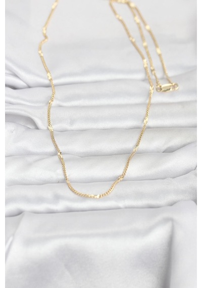 Cm 14k Gold Renk Lazer Puntalı Model 60 Cm Kadın Kolye - Altın
