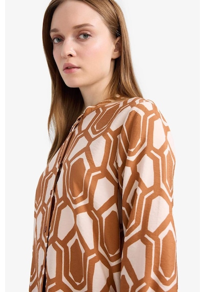 DeFacto Regular Fit Deseneli Uzun Kollu Gömlek Tunik F2183AX25SMBN125