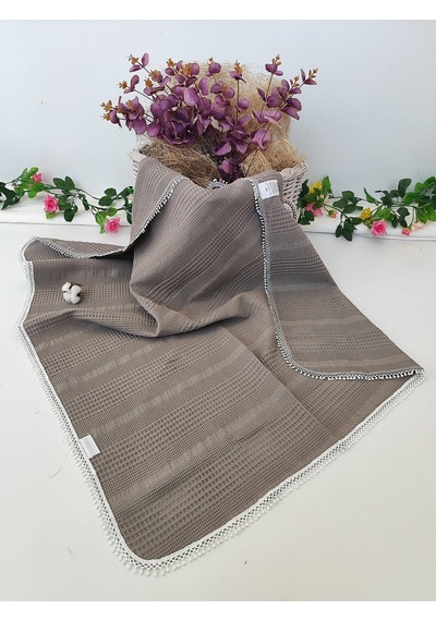 Kahve Pike Bebek Battaniyesi Doğal Organik Yaşam Örtüsü Çok Amaçlı Mevsimlik Yenidoğan 80x90 Cm Kahverengi