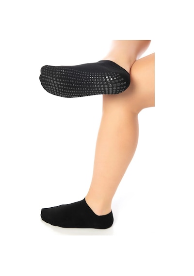 Saysez Bambu Kadın Kaydırmaz Taban Siyah Silikon Baskı Pilates Yoga Fitness Dans Aktivite Patik Çorabı Renkli