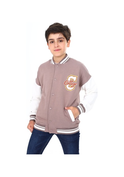 Toontoy Erkek Çocuk Baskılı Kolej Hırka Kahve