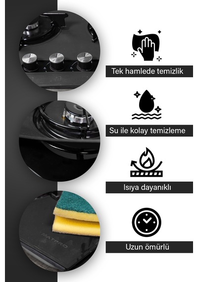 Kumtel Set Üstü Ocak Koruyucu Silikon Mat Siyah