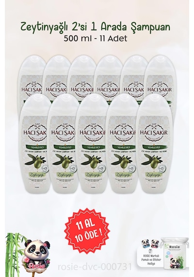 11 Al 10 Öde Hacı Şakir Zeytinyağlı 2si 1 Arada Şampuan Yenileyici 500 Ml Ve Rosıe