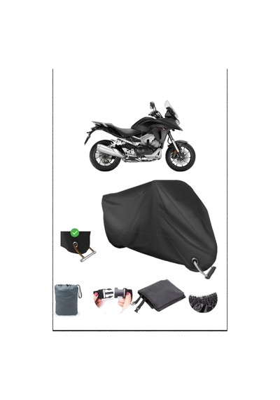 Siyah Honda Vfr800xcrossrunner Dayanıklı Kilit Uyumlu Su Geçirmez Motosiklet Brandası