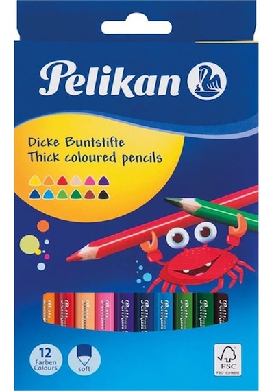 Pelikan Üçgen Kuru Boya 12 Li 724039 N11.128