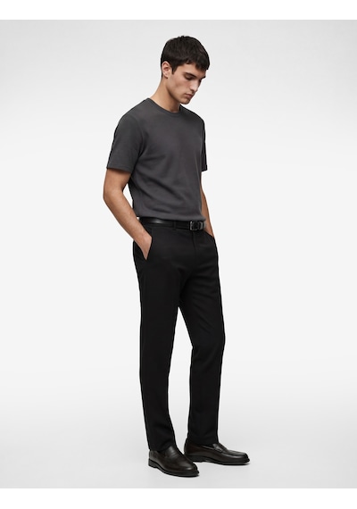 Koton Bisiklet Yaka Viskon Karışımlı Kısa Kollu Basic Slim Fit Tişört Antrasit 6sam10285mk