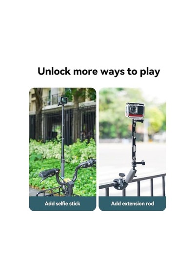 Gidonu Bisiklet Montaj Kelepçeleri Için Hero 13 12 11 10 9 Djı Osmo Action 5 Pro 4 3 360 Çift Top Başlı Kelepçe T Diğer