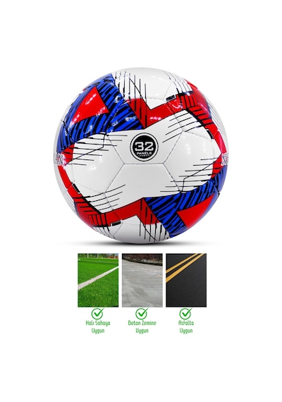 Telvesse Futbol Topu Pompalı Set Profesyonel El Dikişli Dayanıklı Sert Zemin Halı Saha Topu 701 No:5 Karışık Renkli