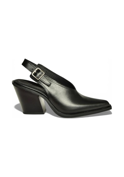 Fox Shoes U654304103 Siyah Hakiki Deri Western Topuklu Ayakkabı Siyah