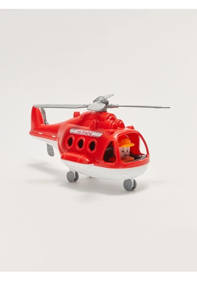Fileli Figürlü İtfaiye Temalı Helikopter Tekerlekli Döndürülebilir Pervaneli Oyuncak Hava Taşıtı