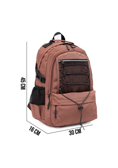 Kaff Young 51534 Pink Pembe Unisex Çok Cepli Suya Dayanıklı Sırt Çantası