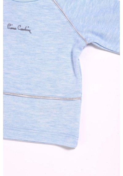 Pierre Cardin %100 Pamuk Erkek Bebek Çıtçıtlı Belden Lastikli Ikili Takım 302392 Mavi Melanj