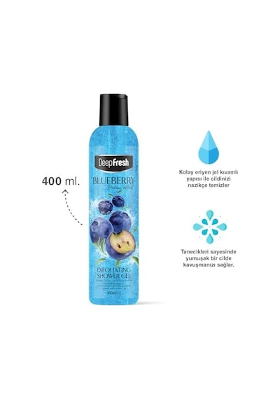 Peeling Etkili Arındırıcı Duş Jeli Yaban Mersini 400 Ml Açık Mavi