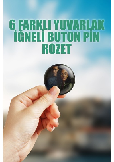 His & Hers Dizi Çanta Süsü Rozet İğneli Buton Rozet Seti 6 Adet Altılı