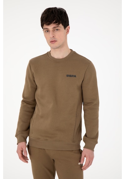 U.S. Polo Assn. Erkek Regular Fit Bisiklet Yaka Haki Sweatshirt 50292362-VR027