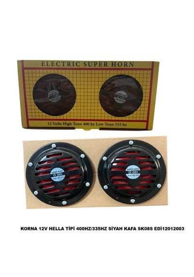 Korna 12v Hella Tipi 400hz/335hz Siyah Kafa