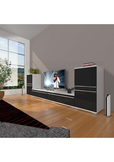 Decoraktiv Eko On2 Mdf Std Tv Ünitesi Tv Sehpası Beyaz - Siyah