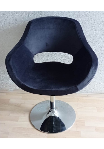 Kamusalmarket Bekleme Koltuğu Krom Tepsi Ayaklı Döküm Süngerli Kumaş Antrasit