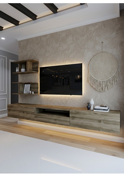 Resital Ledli Duvara Monte Tv Sehpası - Ceviz - W6015-2 Ceviz