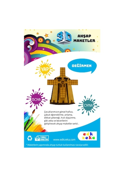Ahşap Maket Değirmeni Boya Ve Fırça