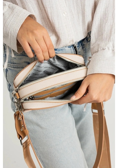 Just Polo Kadın Yeni Sezon Gofraj Baskılı Omuz Çantası 232053mh Krem - Camel 47760300