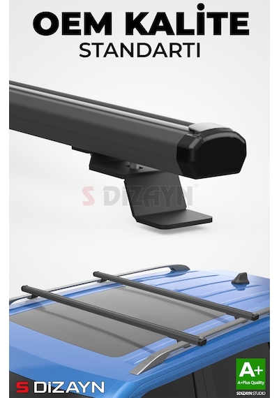 S-dizayn Vw Polo Cross S-bar Cargo V1 Ara Atkı Tavan Taşıyıcı Barı Siyah 130 Cm 2009-2017 A+ Kalite