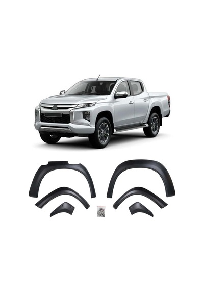 Mitsubishi L200 2019 Ve Sonrası Geniş Model Çift Depo Uyumlu Çamurluk Dodik Seti 6 Parça Abs Düz Mat