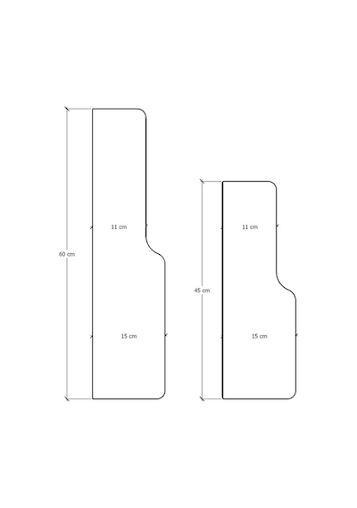 Asra Trend Kıvrımlı Duvar Rafı DRF-03 %100 MDF 2'li Dekoratif Organizer Kitaplık Ceviz