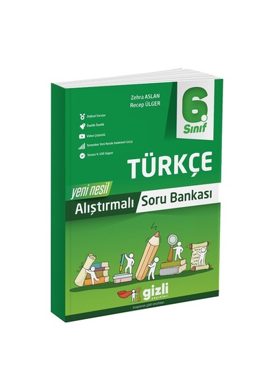 Gizli Yayınları 2025 6. Sınıf Türkçe Alıştırmalı Soru Bankası