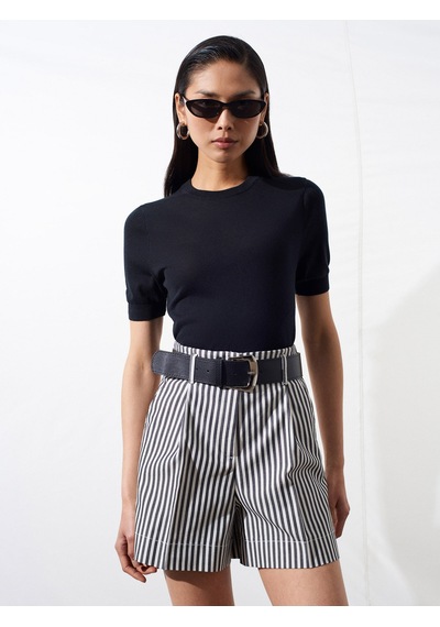 Dilvin 10872 Lyocell Karışımlı Minimal Bluz-siyah