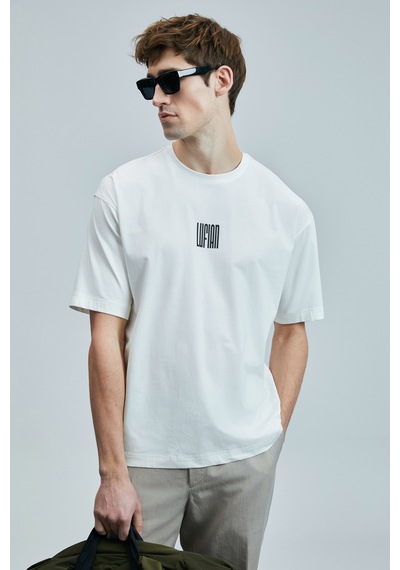 Lufian Helıx Modern Grafik T- Shirt Kırık Beyaz Kırık Beyaz 111020245100510 KIRIK BEYAZ