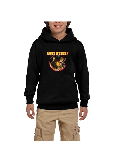 Zepplin Giyim Guns N Roses Woman Siyah Çocuk Kapşonlu Sweatshirt