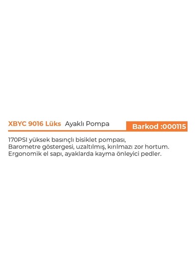 Xbyc 9016 Lüx Büyük Ayaklı Pompa 170PSI Yüksek Basınçlı Pompa Xbyc 9016 Lüx Büyük Ayaklı Pompa 170PSI Yüksek Basınçlı Pompa